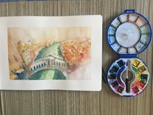 Pleinair Venedig mit dem Skizzenbuch  | Aquarell, Bleistift, Tusche